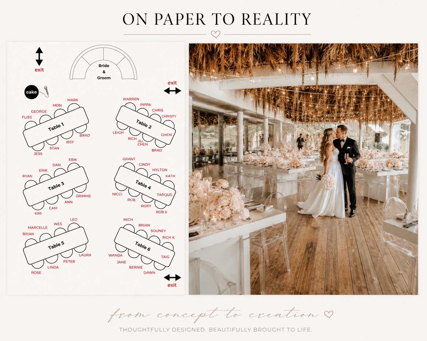 Professionally styled event space with coordinated decorative details