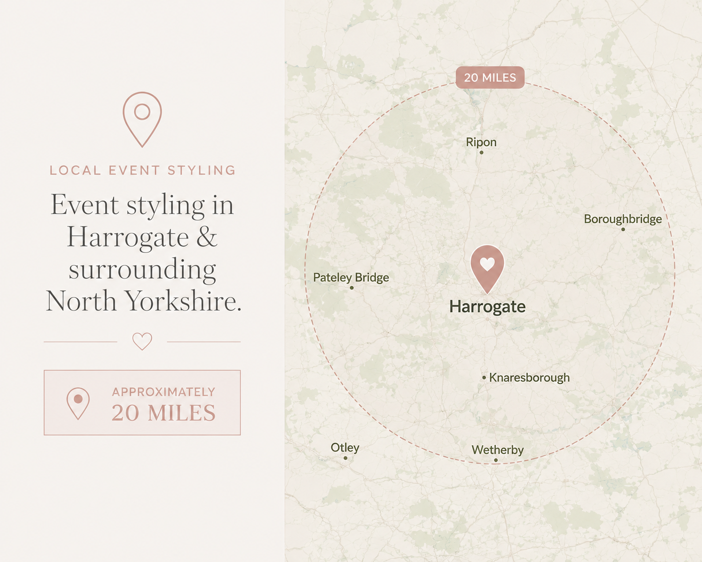 Event styling and setup service available around Harrogate North Yorkshire