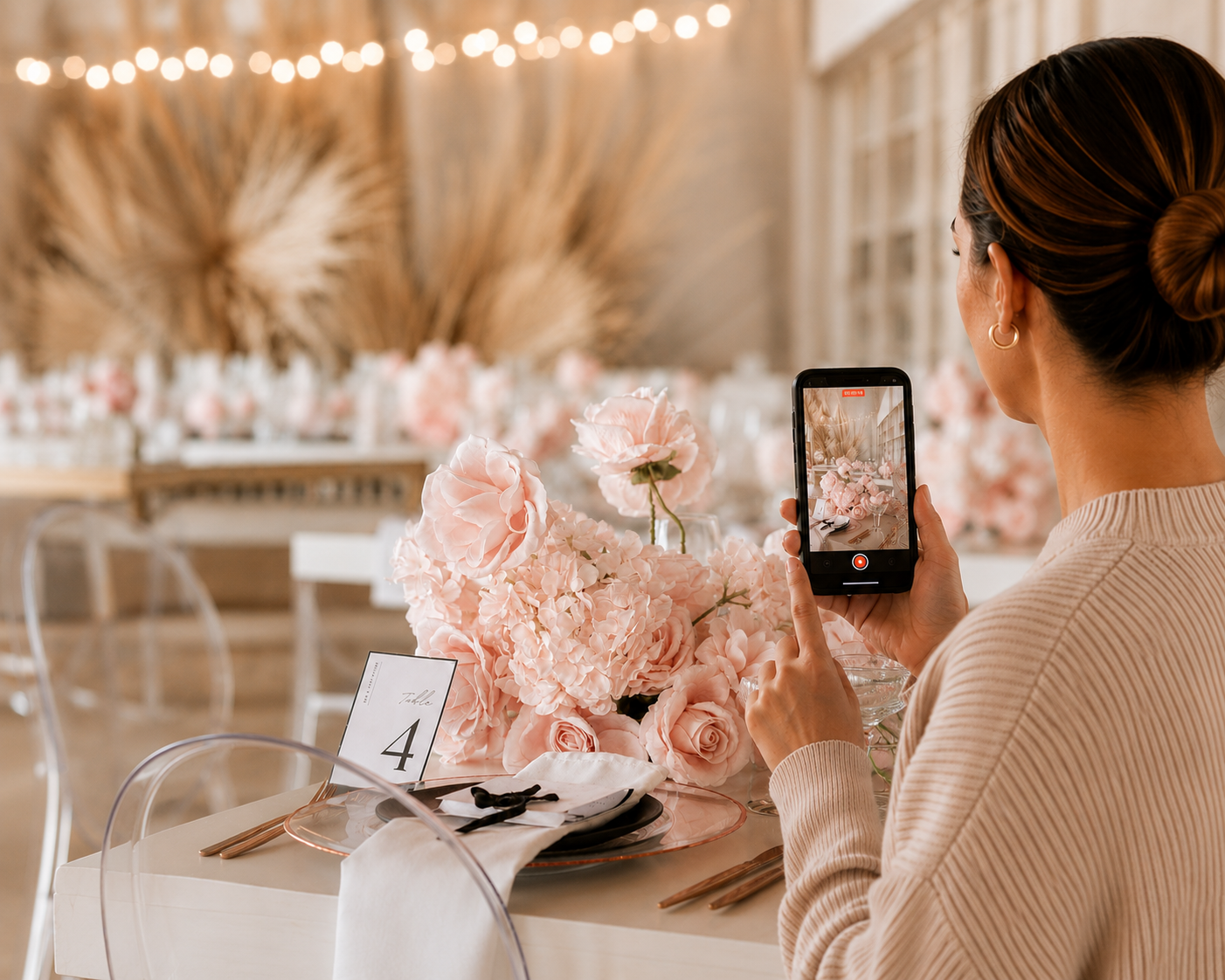 Live remote event setup support provided by an event stylist by video
